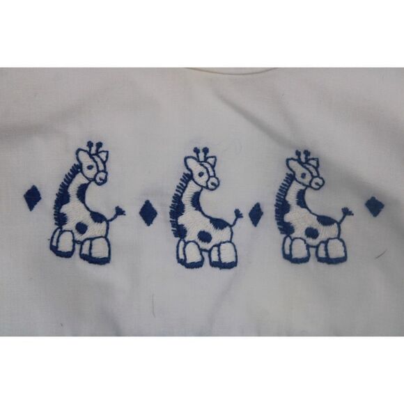 TODDLE TYKE VINTAGE BABY OUTFIT GIRAFFE EMBROIDERED GINGHAM SEERSUCKER 2PC - Picture 2 of 9